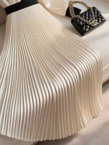 Franclia Women's Fashionable Elegant Color Block Waist Cinched Long Dress