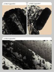 Anewsta Women's New Oriental Aesthetic Ink Painting Tassel Shawl, Suitable For Autumn, Fall, Winter, Going Out, Elegant, Formal, Party, Chic, New Year, Women's Winter Coat, Christmas, Work, Graduation, Wedding