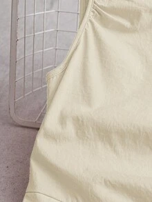 Franclia Women's Ruched Waist Criss-Cross High Slit Backless Dress Ivory Dress Cream Dress - Apricot - View 4