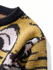 Manfinity Roghcode Suéter con estampado de dibujos animados de moda para hombres en otoño/invierno - Multicolor - Ver 4