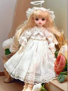 1件30厘米森林仙子娃娃衣服，花边连衣裙，手工精细制作，适合BJD/SD娃娃，公主派对服装，女孩收藏礼物，春季拍照道具，非毛绒填充 - 彩色 - 查看 3