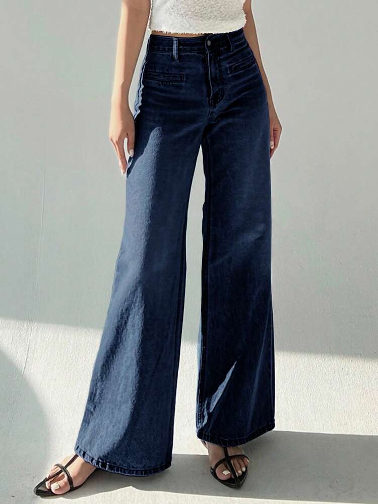 Women's Washed Light-Colored Long Denim Jeans, All Season