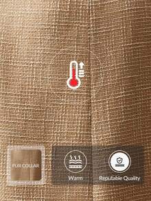 Anewsta Abrigo elegante y de moda para mujer con cuello oversize, para otoño/invierno - Granate - Ver 2