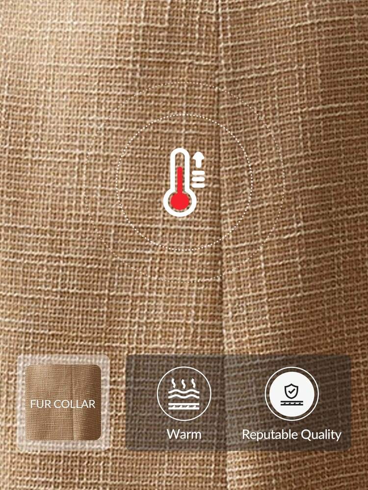 Women's Fashionable & Elegant Overcoat With Oversized Collar, Autumn/Winter