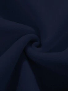 Flirla Plus Size Letter Graphic Pocket Drop Shoulder Sweatshirt - Navy Blue - View 3