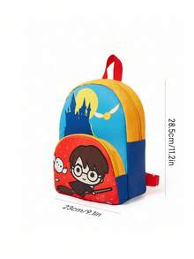 HARRY POTTER X SHEIN 1 件可爱卡通图案迷你涤纶背包，可调节肩带 - 彩色 - 查看 7