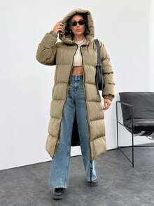 EURMUSE Premium Quality, Keep Warming Feature, Large Puller Puffer Wintercoat - Apricot - View 6