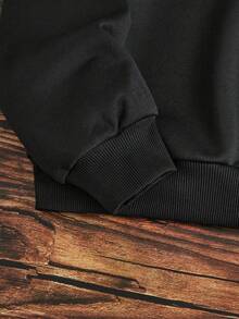 EMERY ROSE Plus Size Women Halloween Witch Print Dropped Shoulder Drawstring Hoodie Sweatshirt, Thick Fabric, Suitable For Autumn/Winter Halloween Costumes