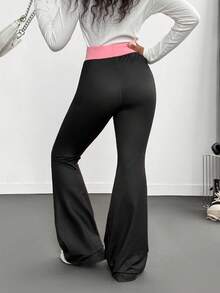 Tween Girls' Casual Printed Drawstring Flare Sweatpants - Multicolor - View 2