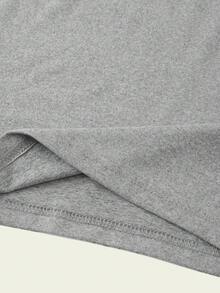 Set de 2 piezas de camiseta de manga larga y camiseta de tirantes de unicolor, suave y cómoda como capa base para niñas - Gris - Ver 4