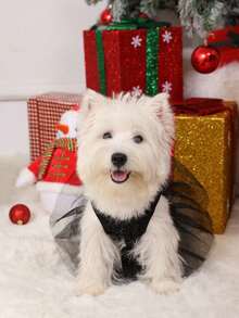 PETSIN Christmas Sequin Mesh Pet Dress, Black - Black - View 5