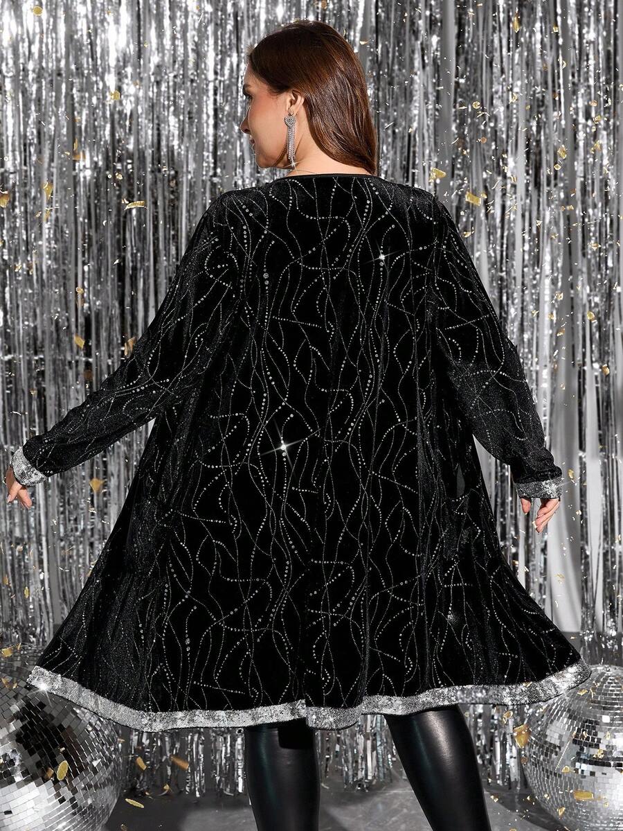 Gownix 加大码亮片装饰波点长袖外套 秋冬款