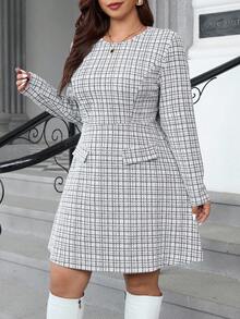SHEIN Clasi Vestidos talla grande - Gris Claro - Ver 10