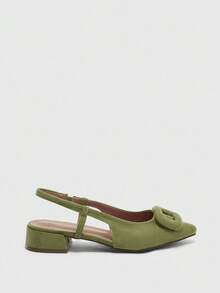 CUCCOO BIZCHIC 女士尖头休闲通勤百搭平底鞋 - 橄欖綠 - 查看 7