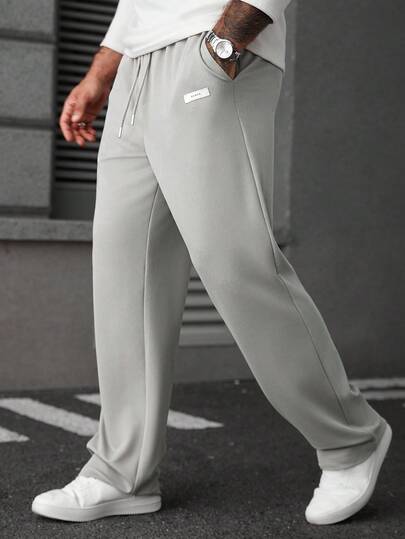 Manfinity CasualCool 男士时尚休闲贴袋抽绳裤必备裤，俱乐部浅灰色运动裤，Old Money，秋季