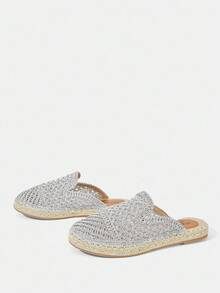 Styleloop 女士休闲平底帆布鞋，适合节日、万圣节、圣诞派对、音乐节、秋季 - 銀色 - 查看 3