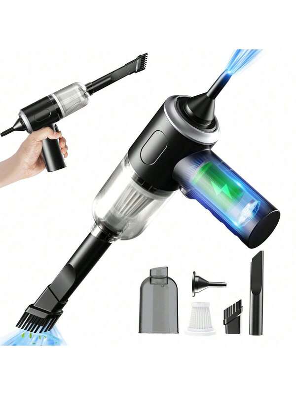 1 mini aspirador de pó sem fio potente para carro, aspirador e soprador multifuncional para limpeza doméstica, adequado para limpeza de móveis, teclado, uso seco e úmido, acessórios para aspirador de pó, produtos de limpeza, pequenos eletrodomésticos