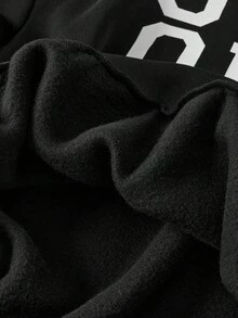 SHEIN 数字印花图案，少女休闲简约长袖卫衣，适合秋冬季节穿着。 - 黑色 - 查看 8
