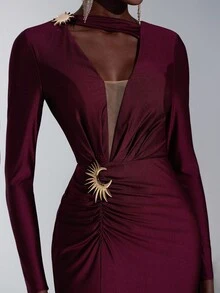 Elitara Bridesmaid Dresses - Burgundy - View 2