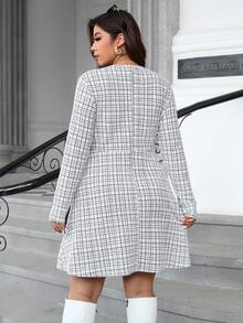 SHEIN Clasi Vestidos talla grande - Gris Claro - Ver 8