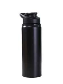 1PC 700ml Portable Stainless Steel Bicycle Water Bottle Straight Drinking Outdoors Sports Travel Kettle Metal Water Bottle - Black - View 5