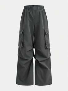 Girlism Tween Girls Grey Knit Pullover Sweater And Cargo Pants Set Fall Winter - Dark Grey - View 9