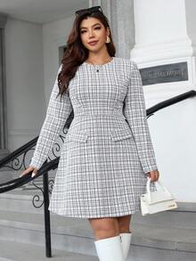 SHEIN Clasi Vestidos talla grande - Gris Claro - Ver 12