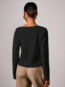 COSMINA Cárdigan de mujer elegante con botones de metal en escote en V, para otoño/invierno