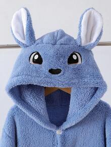 1 pezzo Accappatoio lungo con cappuccio a maniche lunghe, stile minimalista, colore blu chiaro, adatto per coppie, realizzato in tessuto morbido e confortevole, design minimalista per abbinamenti facili, tessuto a maglia elasticizzato, lavabile in lavatrice, vestibilità comoda e facile da curare (venduto singolarmente), autunno