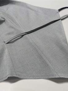 INAWLY Moda feminina casual cor sólida design minimalista camisola amarrada