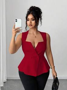 Elenzga Blusa Cardigan Plus Size Feminina Elegante com Decote em V