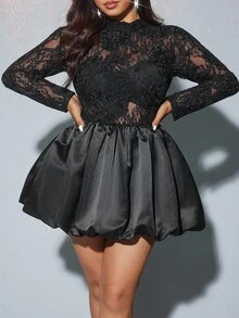 Viva Relle Party Plus Size Dresses - Black - View 4