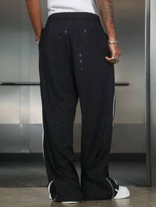 Manfinity EMRG Men Street Cool Elastic Waist Pants, Fall - Black - View 6