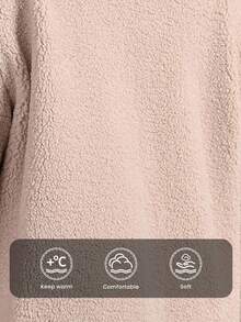 Elaquor Plus Size Women Casual Minimalist Versatile All-Match Urban Chic Loose Jacket, Thick For Autumn/Winter Cardigan For Women Fall/Winter - Khaki - View 7