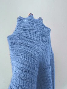 Elenzga 女士秋冬长袖毛衣上衣，适合节日音乐会、复古斯德哥尔摩街头风格、教师办公室工作服、优雅约会穿着 - 淺藍色 - 查看 7