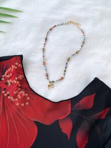 فستان قصير بأكمام واسعة وظهر مكشوف مطبوع بالزهور، أنيق للخروج والسفر والحفلات - الأسود - مشاهدة 3