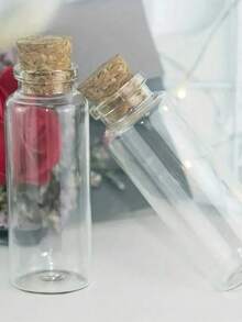 12pcs/Set Clear Glass Jars With Stopper, Beads Storage Containers Best Gifts Birthday Graduation