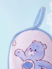 SHEIN X Care Bears 2 件装婴儿沐浴海绵，可爱卡通蓝色和粉色儿童沐浴球泡沫擦洗器