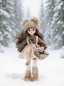 1PC 30cm Forest Fairy Doll Clothes Floral Lace Dress Handmade Detailed BJD SD Doll Outfit Princess Party Wear Girl Collection Gift Spring Photo Prop Not Plush Filled