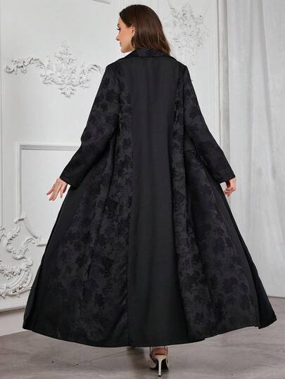 Al Najma 女士优雅简约提花长袍，端庄的阿巴亚