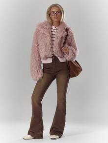 MUSERA Faux Fur Coat Fall Autumn Cosy Fluffy Cute Casual Coffee Club Winter Evening