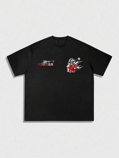 Street Life T-shirt à manches courtes avec imprimé gothique pour hommes, convient pour le port quotidien au printemps et en été, Halloween