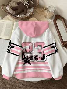 Slaydiva 女士秋装/女士冬装/Y2K风格服装/街头服饰/返校季/休闲街头风/嘻哈风/女士休闲街头印花卫衣/纽约字母图案 - 彩色 - 查看 4