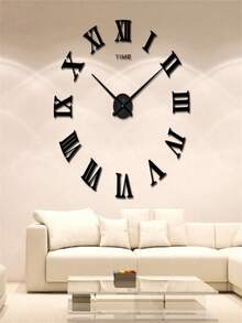 Reloj de pared 3D DIY Pegatinas de espejo acrílico Relojes de pared para decoración del hogar Sala de estar Reloj de aguja de cuarzo Reloj colgante Europa Horloge Color: Negro, Decoración del hogar, Decoración de la habitación Regalos Reloj de cumpleaños Graduación Decoración de pared del dormitorio Decoración del dormitorio Vuelta al colegio