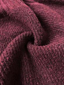 Allurite Christmas Plus Size Sweater Dresses - Burgundy - View 8