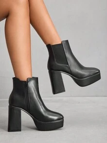 CUCCOO SZL Women's Fashion Daily Travel High Heel Boots Ankle Boots - Black - View 5