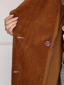 Lumalex Bộ sưu tập Thu Đông của VITNOS dành cho nữ: Áo khoác trench da lộn cao cấp, thanh lịch, ấm áp, thích hợp mặc hàng ngày vào mùa thu, quyến rũ, dự tiệc, đi chơi, hẹn hò, quà sinh nhật, quà tặng giáo viên, trang phục công sở, áo khoác sang trọng dành cho nữ, thanh lịch cho nữ, quà năm mới. - màu nâu - Xem 13