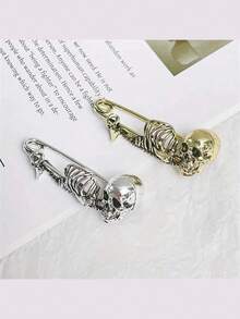 1件复古骷髅胸针，深色哥特式胸针，服装腰封配饰，珠宝首饰。生日毕业典礼家居装饰万圣节装饰秋季装饰房间装饰的最佳礼物 - 彩色 - 查看 8