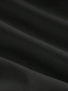 SHEIN MOD Women's Crossed V-Neck Black Bow Lantern Sleeve Fashionable Blouse,Black Top