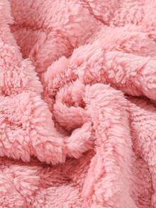 SHEIN 2pcs Girls Plush Jacquard Crew Neck Long Sleeve Top And Pants Pajama Set With Bear & Letter Pattern, Comfortable Girls Winter Sets